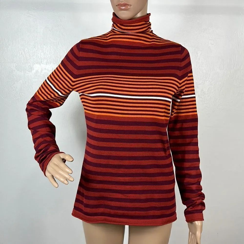 ❤️Last Chance Duluth Trading Co Striped Coolmax Turtleneck Pullover Size XS